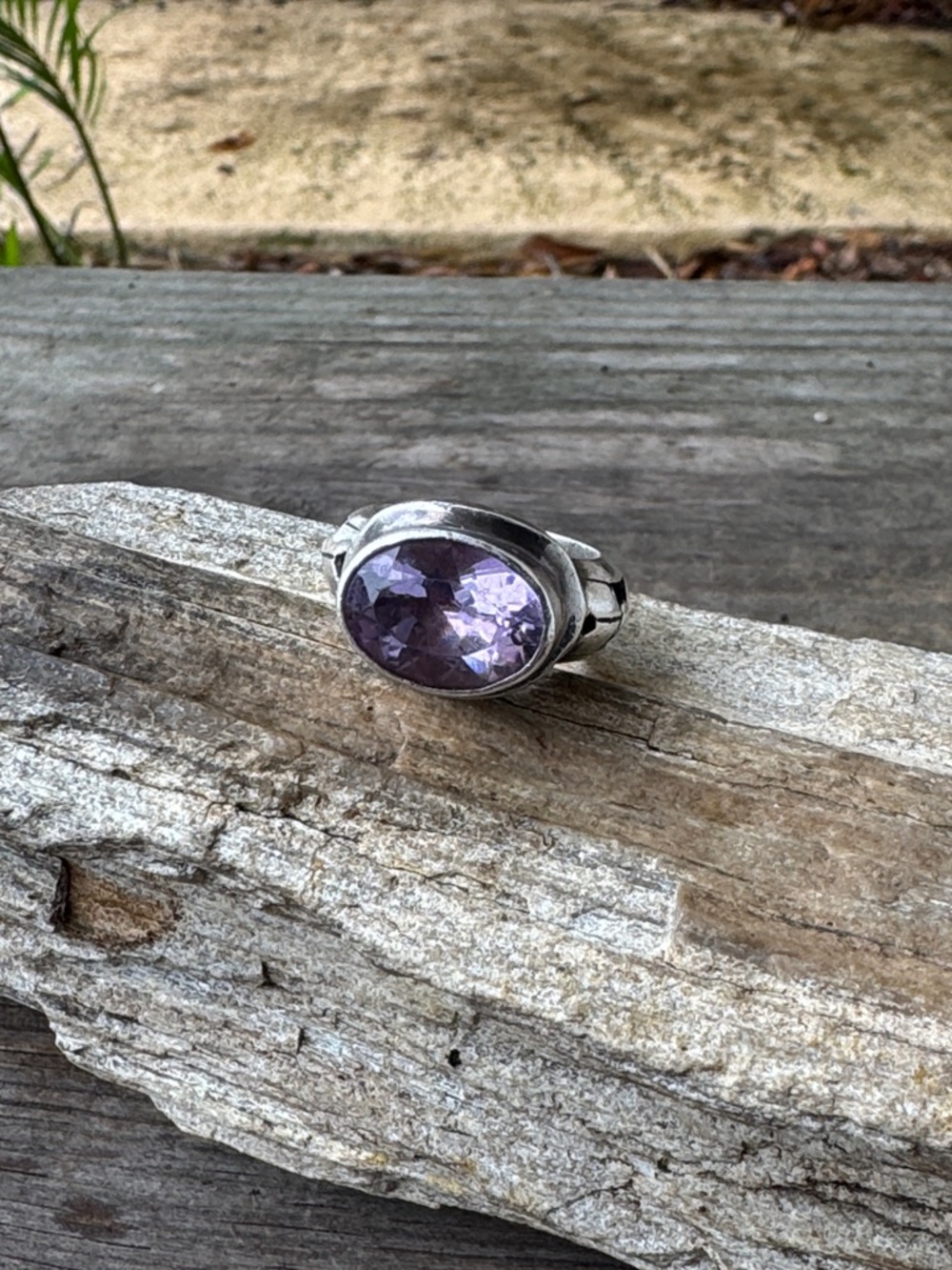 Lori Bonn Sterling Silver Ring with Amethyst